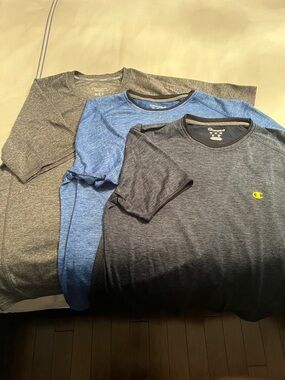 Champion Men's Short-Sleeve Performance Tees - Blue & Gray Set